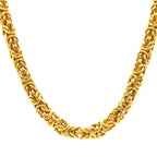 24k Yellow Gold Byzantine link Chain Necklace, 124.6gm, 17", S107656