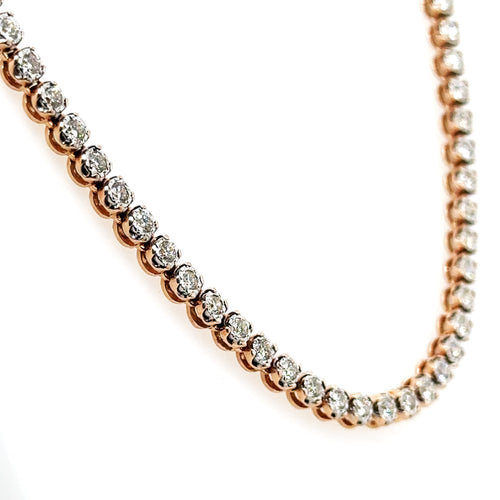 10k Rose Gold 6.00CT Diamond Tennis Necklace, 26.2g, 22", S106763