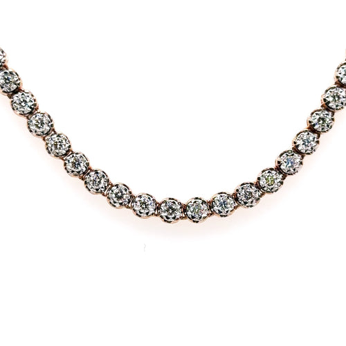 10k Rose Gold 6.00CT Diamond Tennis Necklace, 26.2g, 22", S106763