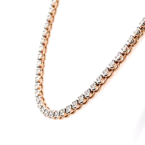 10k Rose Gold 6.00CT Diamond Tennis Necklace, 26.2g, 22", S106763