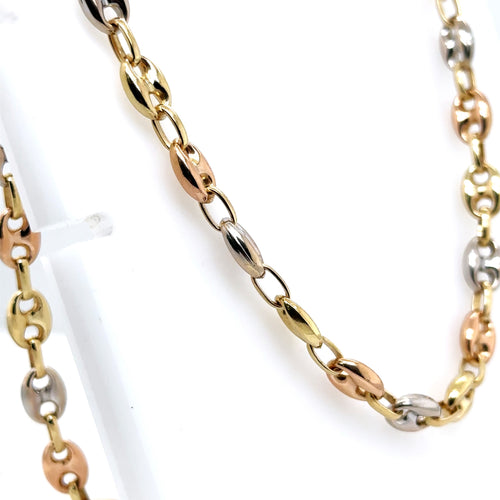 14K Tri Color Gold Puffed Gucci Chain, 25.0 G, 20" S107665