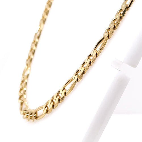 14K Yellow Gold Mens Figaro Link Chain Necklace, 37.1G, 24' 5.0mm S107662
