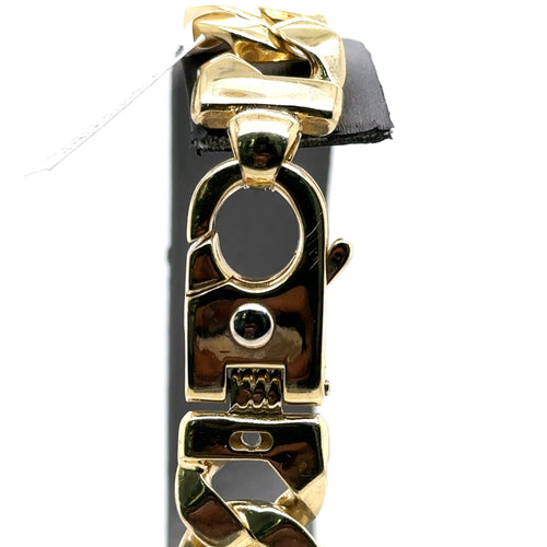 14k Yellow Gold Men's miami Cuban Link Bracelet, 9", 85.6g, S107658