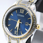 Citizen Silhouette Crystal two tone blue dial 30mm Watch FE1234-50L