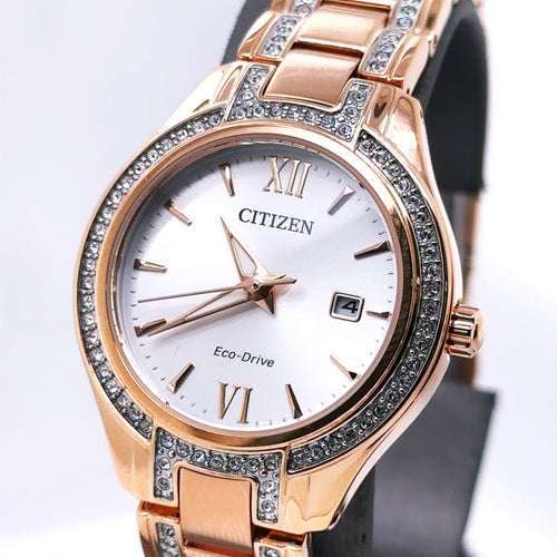 Citizen Silhouette Crystal Women's Watch silver tone dial 30MM FE1233-52A