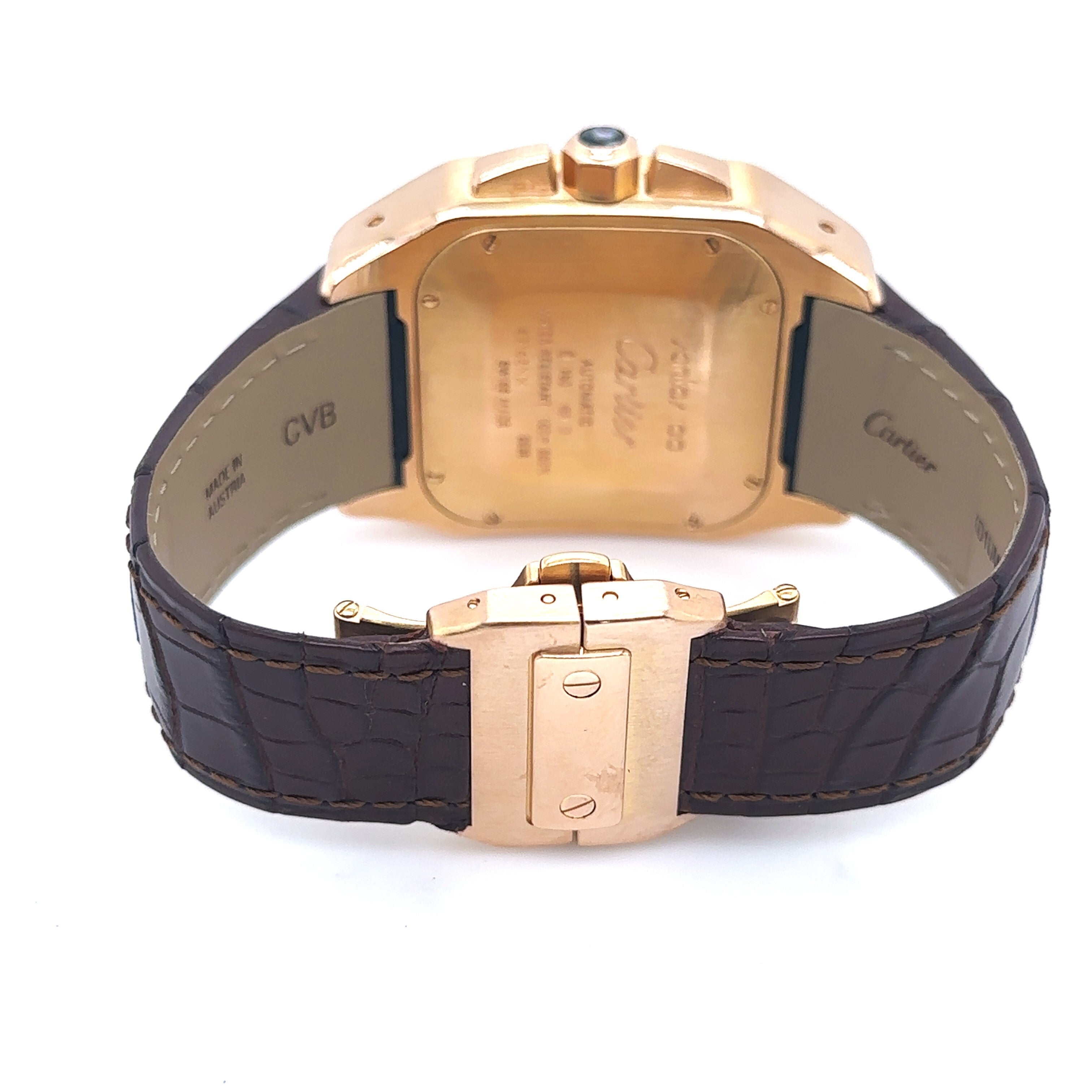 Cartier ゴールド アナログ腕時計 Cartier Santos Chronograph 18k ROSE GOLD AUTOMATIC 41mm Watch W20131Y1