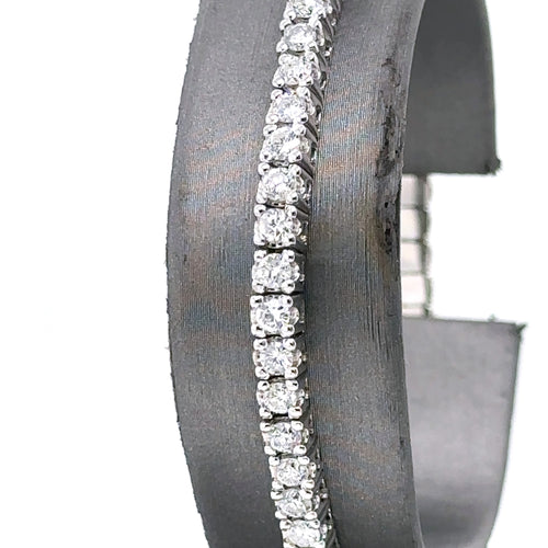 14k White Gold 4.40CT Diamond Ladies Stretched Bangle Bracelet, 14.5g, S107689