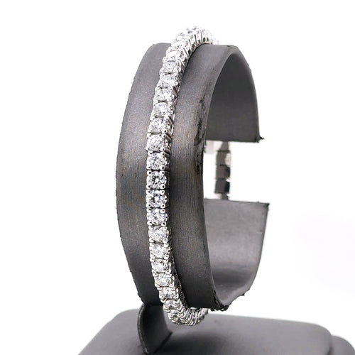 14k White Gold 7.00CT Diamond Ladies Stretched Bangle Bracelet, 16.9g, S107688