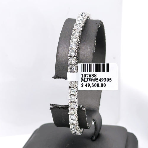 14k White Gold 7.00CT Diamond Ladies Stretched Bangle Bracelet, 16.9g, S107688