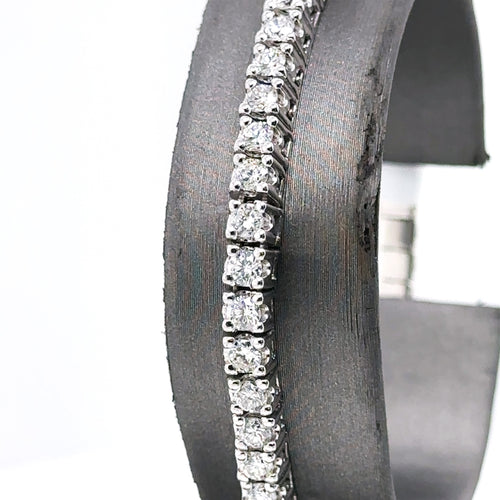 14k White Gold 4.90CT Diamond Ladies Stretched Bangle Bracelet, 18.21g, S107690