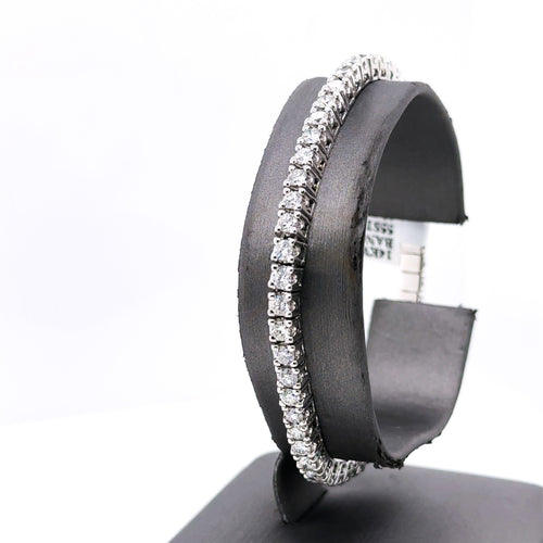 14k White Gold 4.90CT Diamond Ladies Stretched Bangle Bracelet, 18.21g, S107690