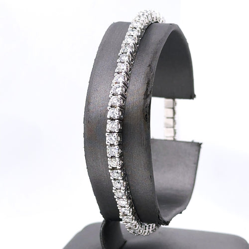 14k White Gold 4.40CT Diamond Ladies Stretched Bangle Bracelet, 14.5g, S107689