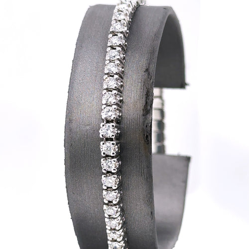 14k White Gold 3.25CT Diamond Ladies Stretched Bangle Bracelet, 8.4g, S107686
