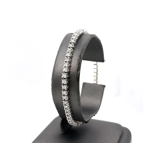 14k White Gold 3.25CT Diamond Ladies Stretched Bangle Bracelet, 8.4g, S107686