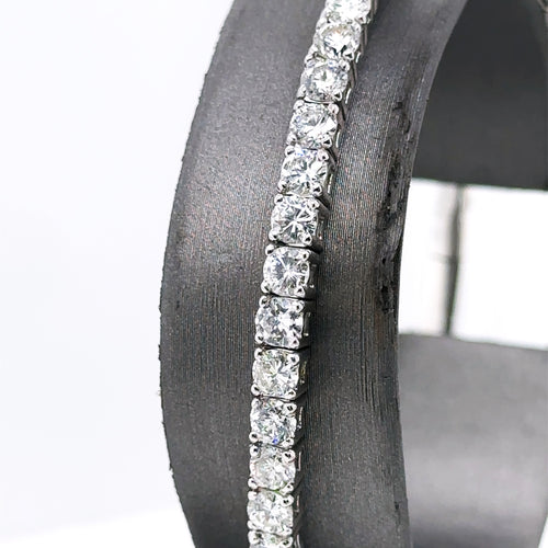 14k White Gold 2.65CT Diamond Bangle Flexible Bracelet, 13.3g, S107684